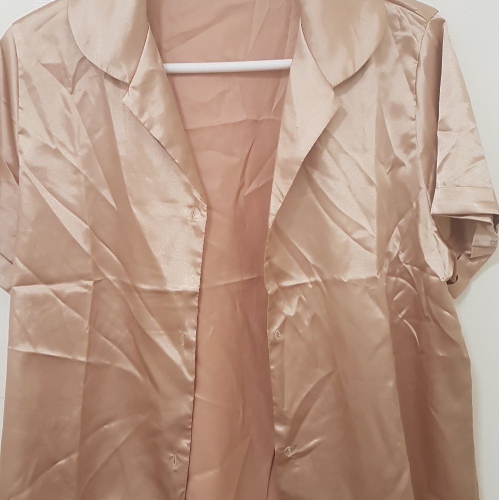 satin nightgown for women with short sleeve shorts